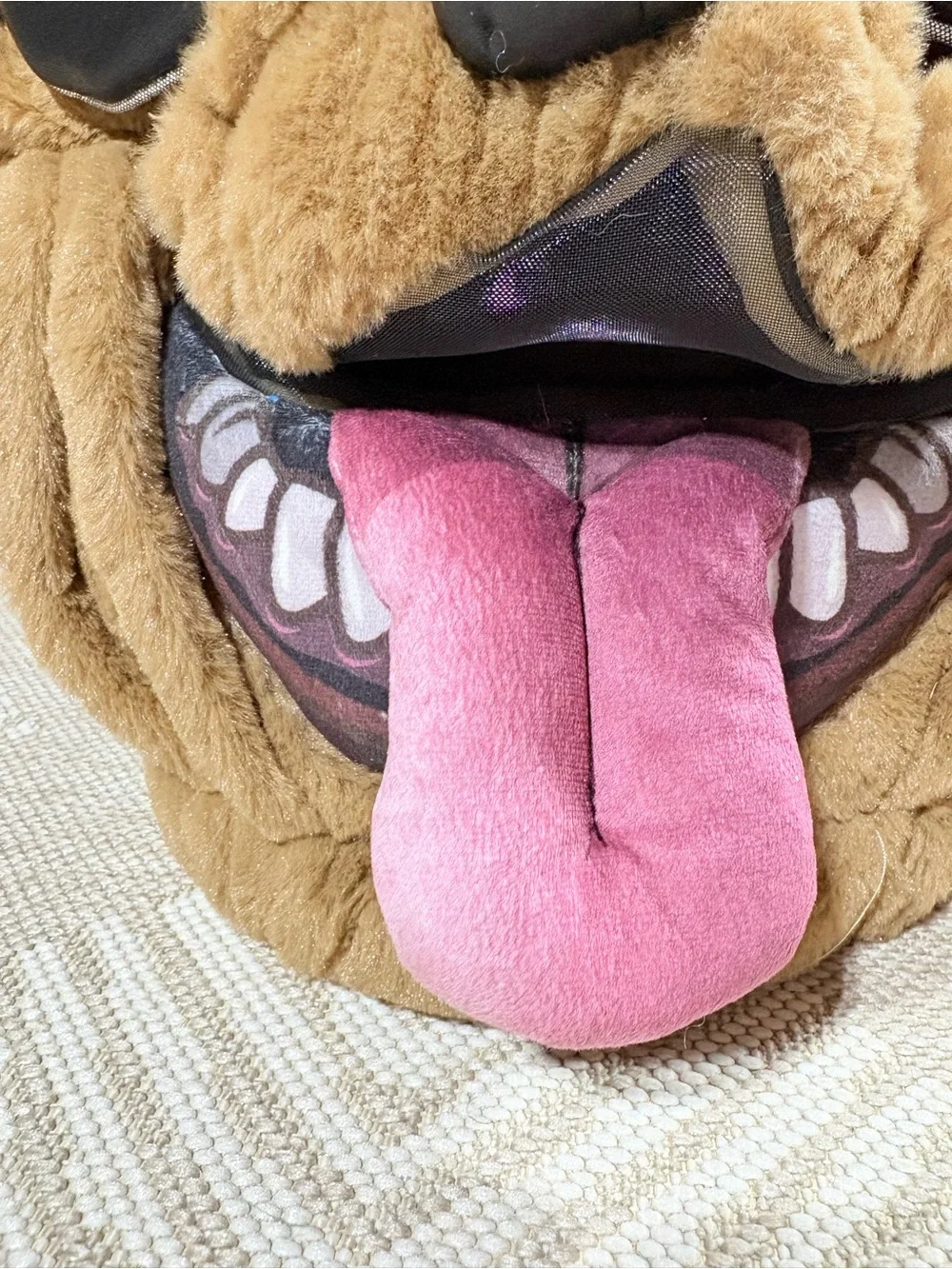 “Bulldog Beats” costume; plush dog full face mask (Halloween, Cosplay)